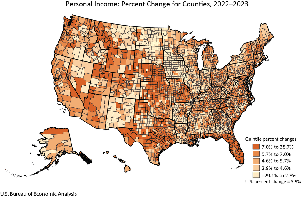 Personal Income by County and Metropolitan Area, 2023