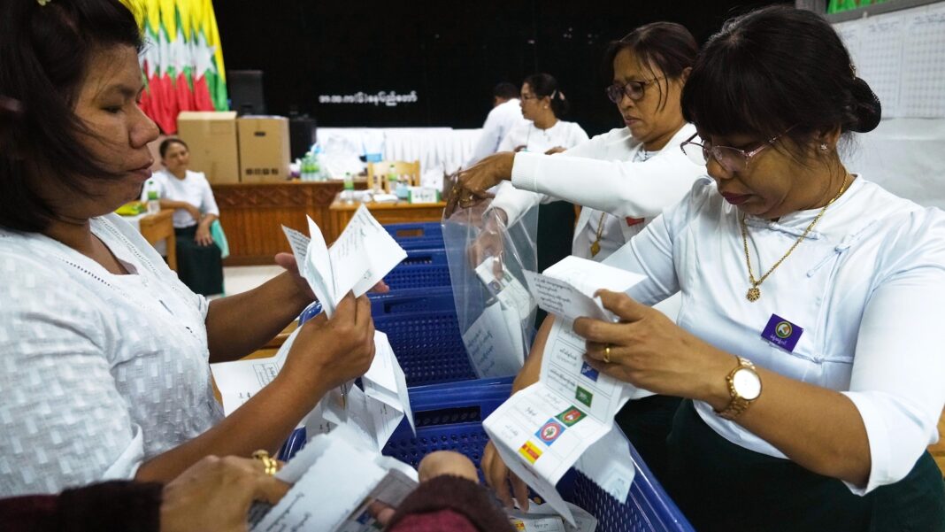 Myanmar holds first election since military seized power but critics say the vote is a sham