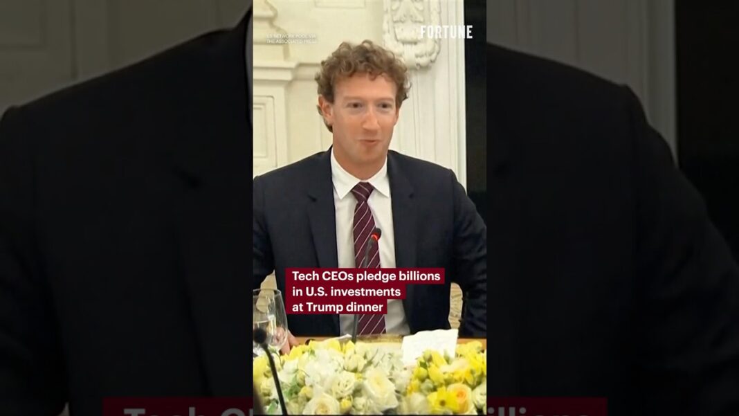 Tech CEOs pledge billions in U.S. investments at Trump dinner #Trump #WhiteHouse