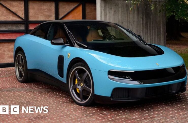 Ferrari shares slump after it unveils first fully electric car