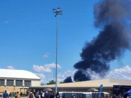 Four crew members ejected safely after two Navy jets collide and crash during air show in Idaho