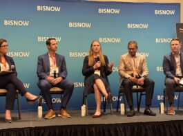 First Citizens Bank’s Emily Rush, NAI Parsons Commercial Group’s Garrett Quinn, EQT’s Erin Harvey, Longpoint Realty Partners’ Nilesh Bubna and ARCO National Construction’s Jason Grant.